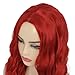 Beweig Long Curly Wavy Red Wig for Women Middle Part Costume Cosplay Wig Synthetic Hair Replacement Wig