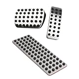 Kit de Pedaleiras Antiderrapantes com Descanso de Pé Compatível com Mercedes, Alumínio e Borracha, 3 Peças (12 cm)