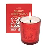 TCOXHD Glass Red Aromatherapy Candle, with a rich lavender fragrance, 330 grams of natural soy candle,Weihnachtskerze, long burning time,suitable as a gift for Christmas,New Year Christmas decoration