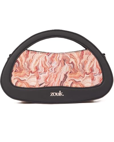 Image of ZOUK Nadia Sling Bag for Women - Stylish Crossbody with Cutout Top Handle | Handcrafted Shoulder Bag with Multiple Pockets & Water-Resistant Lining | Formal & Casual Use |