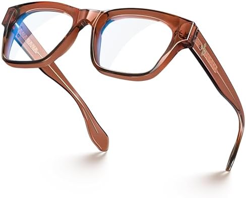 VISOONE Square TR90 Non-Prescription UV400 Anti-Glare Computer Glasses