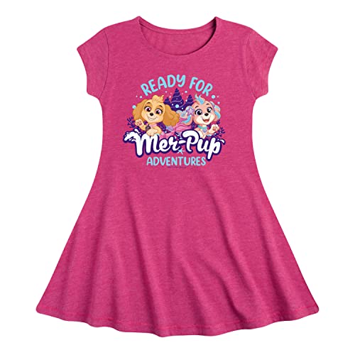 HYBRID APPAREL - Paw Patrol Aqua Pups - Ready for Merpup Adventures - Toddler and Youth Girls Fit and Flare Dress
