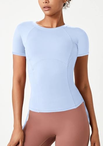 Almaree Gym Tops For Women Short Sleeve Athletic Tops For Women Women's Compression Shirts S #TOP4