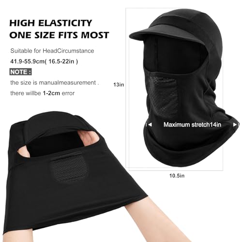 MELASA Máscara facial balaclava com aba para homens proteção solar, boné de ciclismo com polaina de