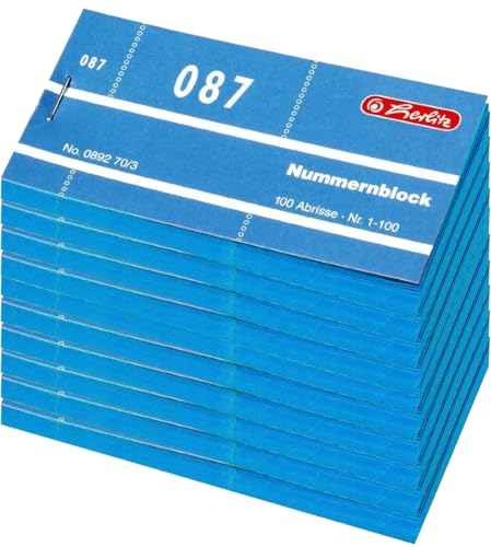 Herlitz Nummernblöcke 1-1000/892703 105x50 mm sortiert Inh.1x10Stück (Blau) Herlitz Nummernblöcke 1-1000/892703 105x50 mm sortiert Inh.1x10Stück (Blau)