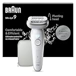 Braun Silk-épil 9 Depilatore Donna, Epilatore Elettrico Donna Con Testina Flessibile Per Una Epilazione Semplice, Wet & Dry, Pelle Liscia a Lungo, 9-011, Bianco/Argento