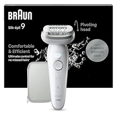 Braun Silk-épil 9 Depilatore Donna, Epilatore Elettrico Donna Con Testina Flessibile Per Una Epilazione Semplice, Wet & Dry, Pelle Liscia a Lungo, 9-011, Bianco/Argento