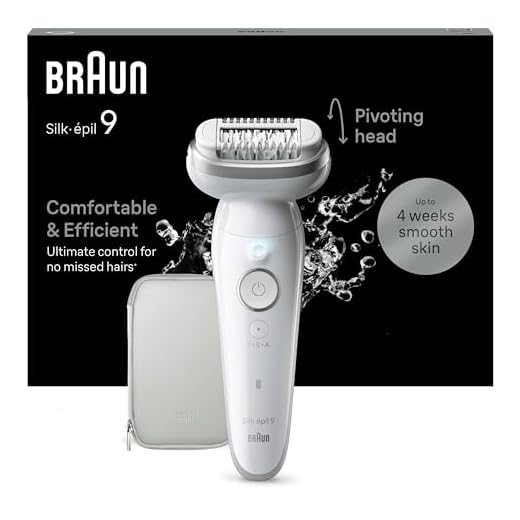 Braun Silk-épil 9 Depilatore Donna, Epilatore Elettrico Donna Con Testina Flessibile Per Una Epilazione Semplice, Wet & Dry, Pelle Liscia a Lungo, 9-011, Bianco/Argento