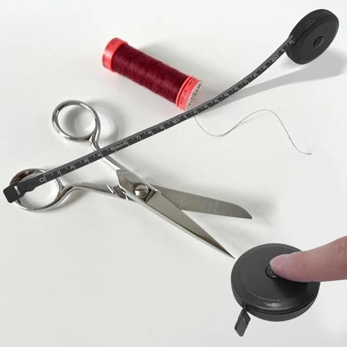 Miniatura 6 de Astrumdex Cinta Métrica Retráctil 150cm 60 Pulgadas Negro - Cinta Métrica Corporal Para Costura Y Sastre, Fita Métrica De Cuerpo Con Escala Precisa, Metro Costura Para Moda Y Proyectos De Confección