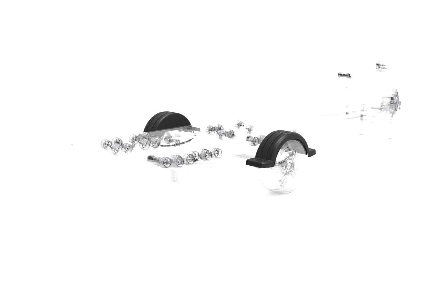 DOMAR Kit de deux garde-boue simples 13 à 14 pouces en plastique pour remorque bateau 950 x 240 mm passage de roue plat protection anti-boue robuste résistant à l'eau salée