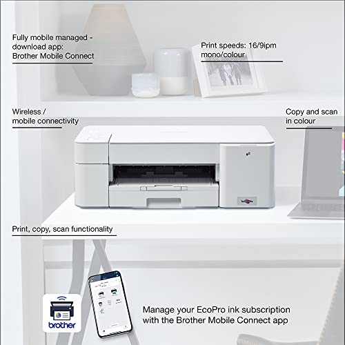 Brother DCP-J1200WE Inkjet Printer With Ecopro Subscription, Wireless Colour Inkjet Printer, 4 Month No Charge Trial , Automatic Ink, 3-In-1 (Print/Copy/Scan), A4, Uk Plug - 3