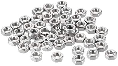 uxcell Hex Nuts, M4x0.7mm Metric Coarse Thread Hexagon Nut, Stainless Steel 304, Pack of 50