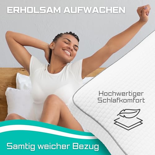 Antischnarchkissen 60x35cm - Seitenschläferkissen mit Memory Foam Füllung - Ergonomisches Kopfkissen - Premium Nackenstützkissen - Orthopädisches Kissen - Bequemes Schlafkissen & Nackenkissen