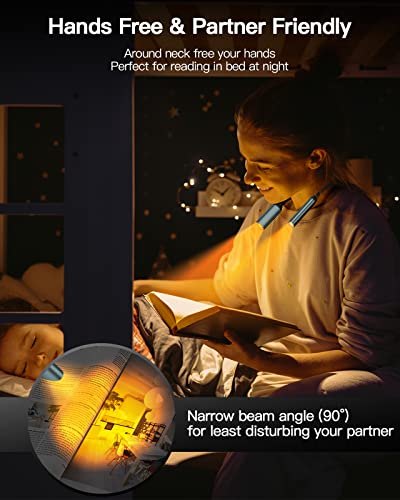 Ykz Led Neck Light, Eye-Cared Amber Neck Reading Lights For Books In Bed, Rechargeable,Bendable, Long Lasting & 3 Colors Stepless Dimming, Perfect For Reading, Knitting, Crocheting, Repairing #TOP1