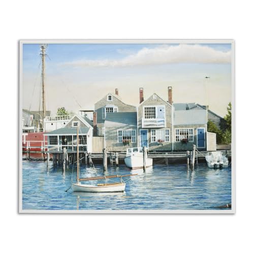 'Relaxing Boats Floating Harbor Marina Ocean'| Framed Giclee Art