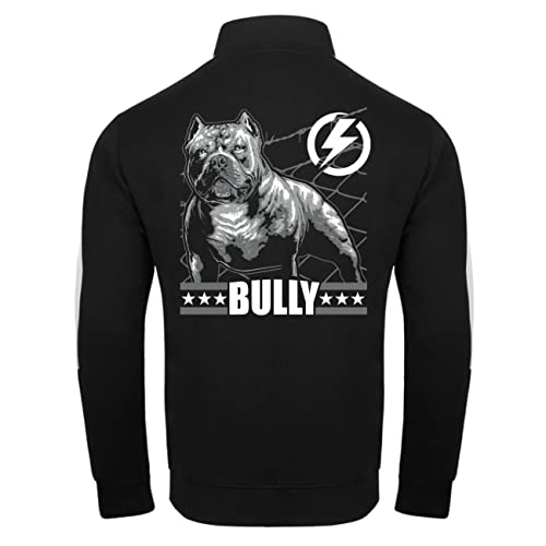 Spaß Kostet Herren Trainingsjacke mit Streifen BULLY (mit Rückendruck) Größe S - 3XL