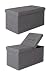 Produktbild dibea Sitzbank mit Klappdeckel 76x38x38 cm, Leinen grau