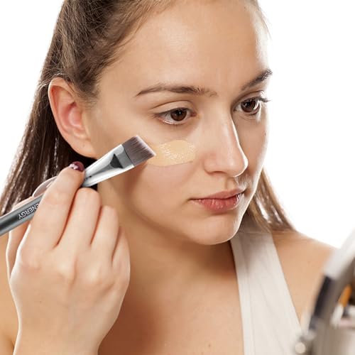 ENERGY Pincel de base angular para maquiagem líquida, pincel de maquiagem plana para base, máscara f