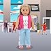Ecore Fun American 18 Inch Doll Clothes and Accessories, 8 Pcs 18 Inch Doll Girl Clothes Set Include Sweater Vest, White Vest, Jeans, Sandals, Shoulder Bag, Mobile Phone, Sticker, Sunglasses