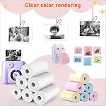 12 Rolls Mini Printer Sticker Paper,(57 X 25mm) Thermal Printer Paper, Printable Sticker Papers for Mini Photo Printer and Most Instant Print Cameras