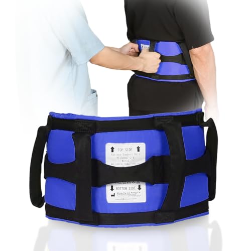 Ehucon Gait Belts Transfer Belts with Handles for Seniors, Medical Standing Aid Transfer Belts with Buckle for Elder (Blue, Extra Large)