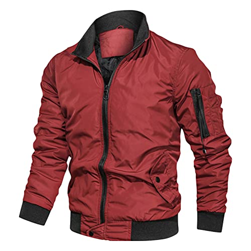 Veste Militaire Homme Coupe-Vent Léger Blouson d'Automne