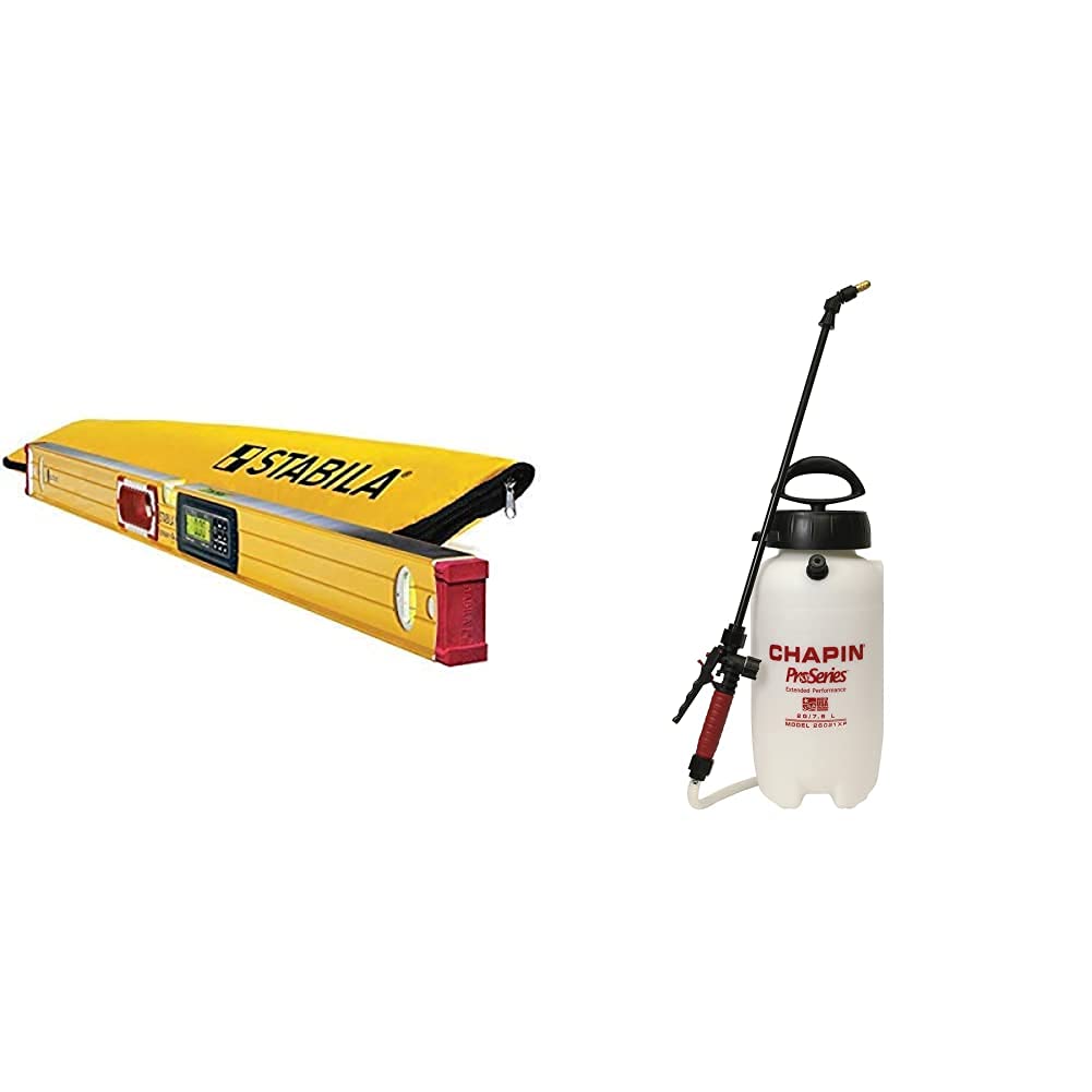 Stabila 36548 48" Electronic Dust & Waterproof IP65 Tech Level and Chapin 26021XP Compression Sprayer, 2-Gallon
