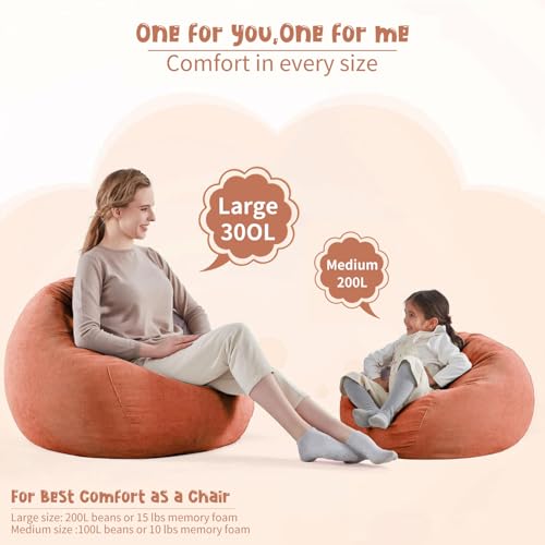 Nobildonna Bean Bag Cover, 35 x 43 cm, 35 x 43 cm, Large Stuffed Animal Storage Pouffe, Washable Cover, Premium Corduroy Sandy Brown by Nobildonna - Image 7