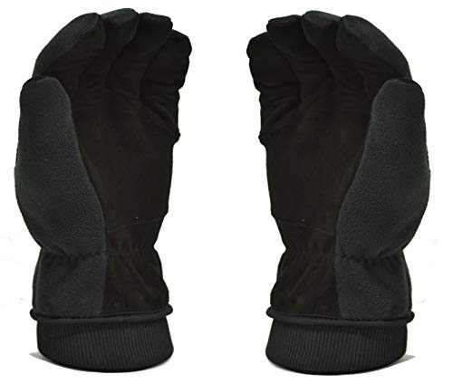 Snow Gloves Water Resistant and 3M Thinsulate Lining Winter For Snowboarding - Snowmobile Gloves With Premium Deerskin Palm & Finger Polar Fleece back, Medium 1 pair