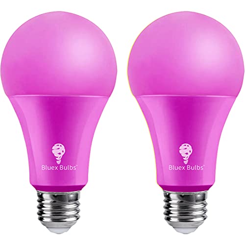2 Pack BlueX LED A21 Pink Light Bulbs - 15W (120Watt Equivalent) - E26 Base, Party Decoration, Porch, Home & Holiday Lighting, Decorative Illumination