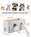 Pawaboo Hunde Autositz für kleine Hunde, Mittelkonsolen-Hundesitzerhöhung, Verdicktes Hundeautositz mit Weichem Plüsch, Hundbett mit Befestigung und Sicherheitsleine, bis zu 15lbs, Grau + Beige