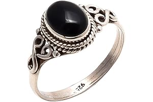 Black Onyx Stone Ring: Statement Accessory for Size 10 Fingers