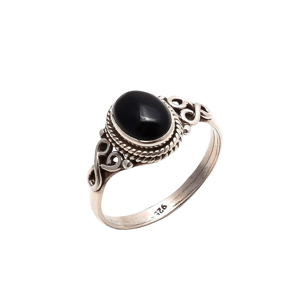 Black Onyx Stone Ring 925 Sterling Silver Statement Jordan Ubuy