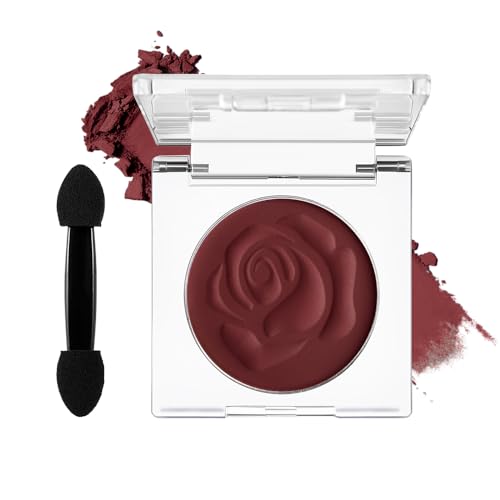 DE'LANCI Einzelne Dunkel Rot Lidschatten, Matte Hochpigmentierter Dunkelroter Eyeshadow, Wasserfester Langlebig Roter Lidschatten Makeup für Gothic Bühne Cosplay SFX #07