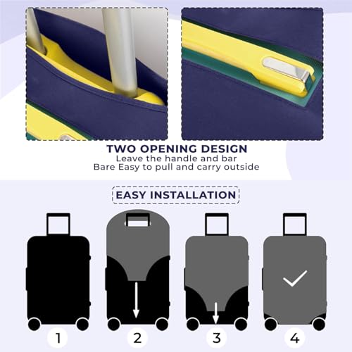 Image of Kraptick Non-Woven Luggage Cover - Waterproof, Dustproof, and Stretchable Luggage Protector Cover, Durable Non-Woven Luggage Case for Trolley (Blue- 20 Inch, 24 Inch, 28 Inch) Combo of 3