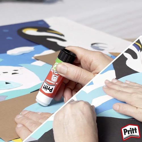 Pritt Klebestift, sicherer und kinderfreundlicher Kleber für Kunst und Bastelarbeiten, starker Klebstoff für Schule & Bürobedarf, 24x22g Pritt Stift