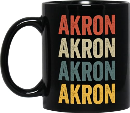 Akron Coffee Mug - Retro Black 11oz