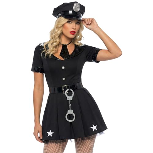 Costume de carnaval sexy pour femme ensemble police avec casquette et lunettes
