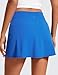 CRZ YOGA Butterluxe High Waisted Tennis Skirts for Women - Mini Lined A Line Golf Casual Skort with Inner Pockets Sparkle Blue X-Large