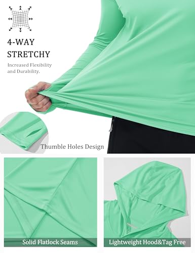 Image of MAGCOMSEN Men's Hooded UPF 50+ Sun Protection T Shirts Long Sleeve Athletic Fishing Shirts Rash Guards