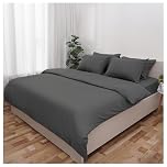 Novo Home Double Bed Duvet Cover Set Dark Grey – Soft Microfibre Quilt Cover with 2 Pillowcases | Durable, Easy Care Double Bedding for Modern Bedroom Comfort