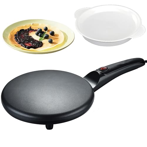 Instant Crepe Maker with Handle, Electric Crepe Maker Machine, Crepera Electrica, 8 Inch Non-stick Cooking Surface Easy To Use For Pancakes, Blintz, Chapati
