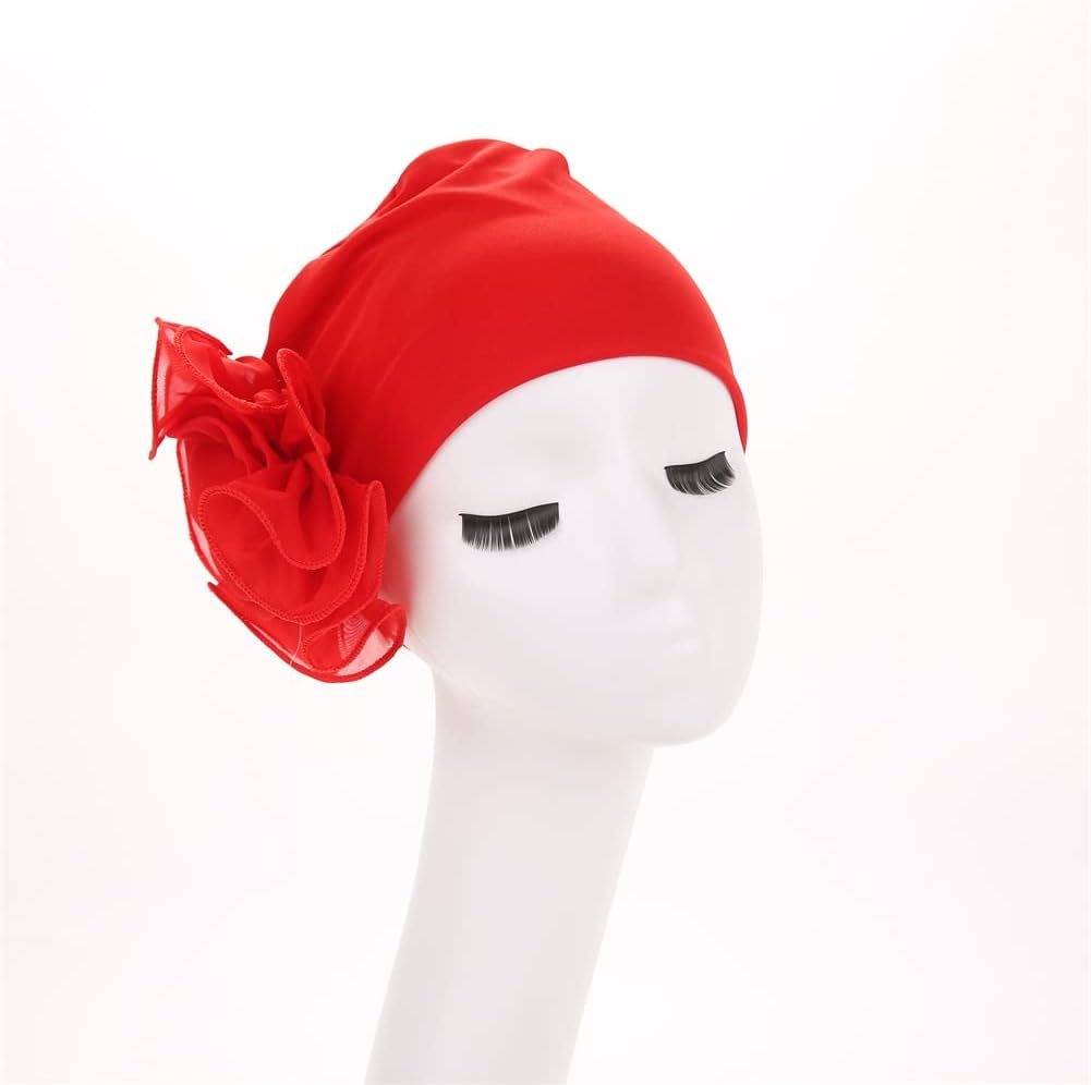 YYAOJHAO Chemo Turban Hats for Women - Elastic Flower Beanie Headwrap Caps Solid Color Grate for Cancer Hair Cover - Image 5