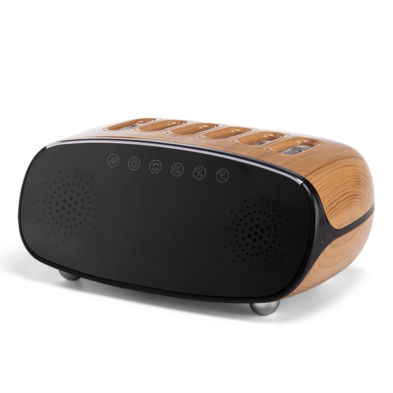 Essential Oil Diffuser, 500ml Capacity, Bluetooth Speaker, Auto-Off, Sound Dynamic Function, Cool Mist Humidifier, BPA-Free, Yellow Wooden