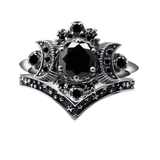 Fuqimanman2020 Triple Moon Goddess Ring Set