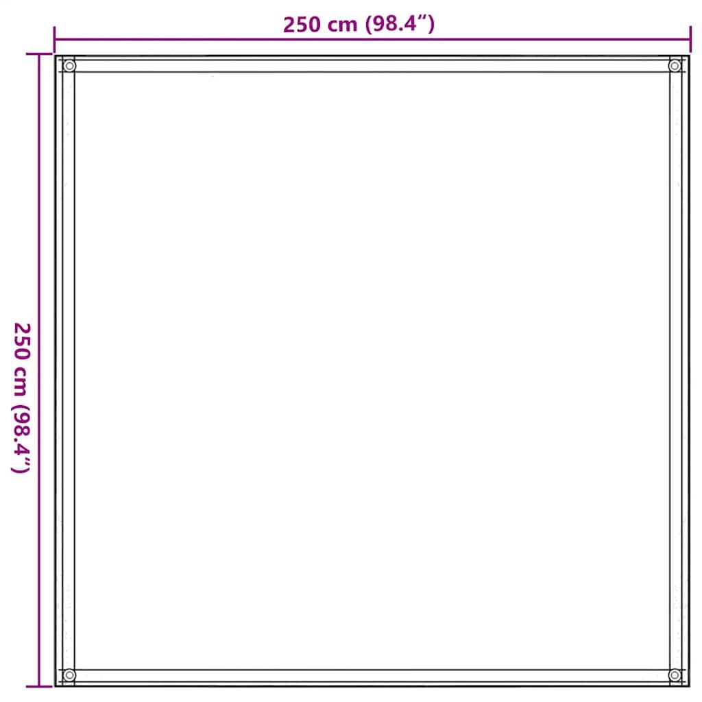 Tappeto per tenda, 250 x 250 cm, in HDPE resistente, per campeggio, roulotte, tenda da sole e attività all'aperto, resistente alle intemperie