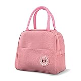 Tupper porta Alimentos,Fiambrera Nevera Bolsa Térmica para Comida Bolsa Termica Porta Alimentos Bolsas para Comida Trabajo para Llevar Almuerzo para Trabajo Oficina Playa Viaje（Rosa）