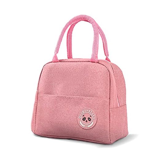Tupper porta Alimentos,Fiambrera Nevera Bolsa Térmica para Comida Bolsa Termica Porta Alimentos Bolsas para Comida Trabajo para Llevar Almuerzo para Trabajo Oficina Playa Viaje（Rosa）