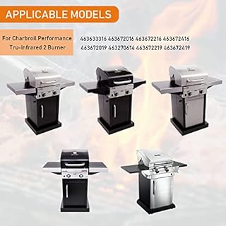 Hisencn Grill Grates for Charbroil Performance Tru-Infrared 2 Burner Gas Grill 463633316, 463672016 463672216, 463672416, 17 Inch Stamped Porcelain Steel Replacement Emitter Plates