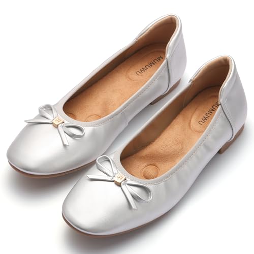 Image of Women's Comfortable Round Toe Bow Ballet Flats Shoes